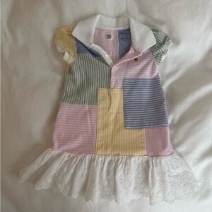 Ralph Lauren Pink and White Collared Dress